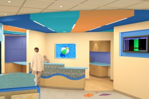 Colorful waiting room design