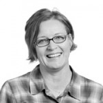 Lynne Baggett portrait, black and white