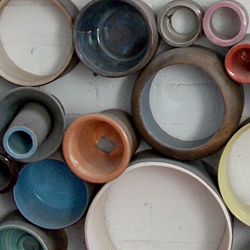 An assortment of clay pots