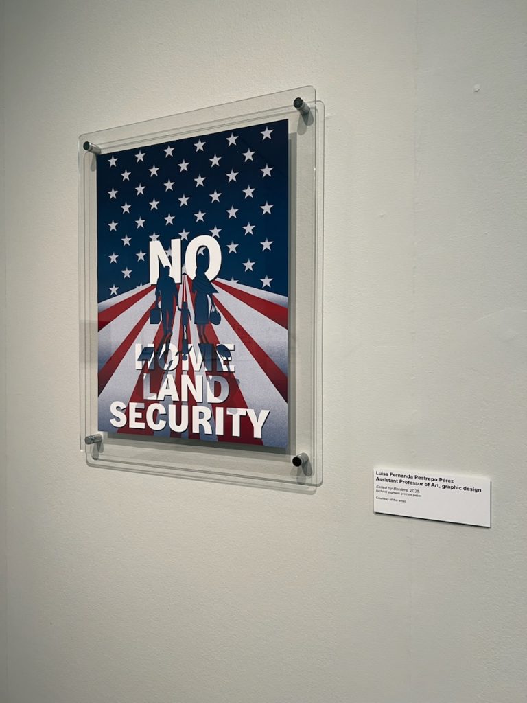 graphic design No Home Land Security US Flag poster